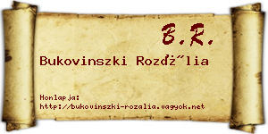 Bukovinszki Rozália névjegykártya