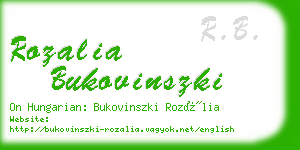 rozalia bukovinszki business card